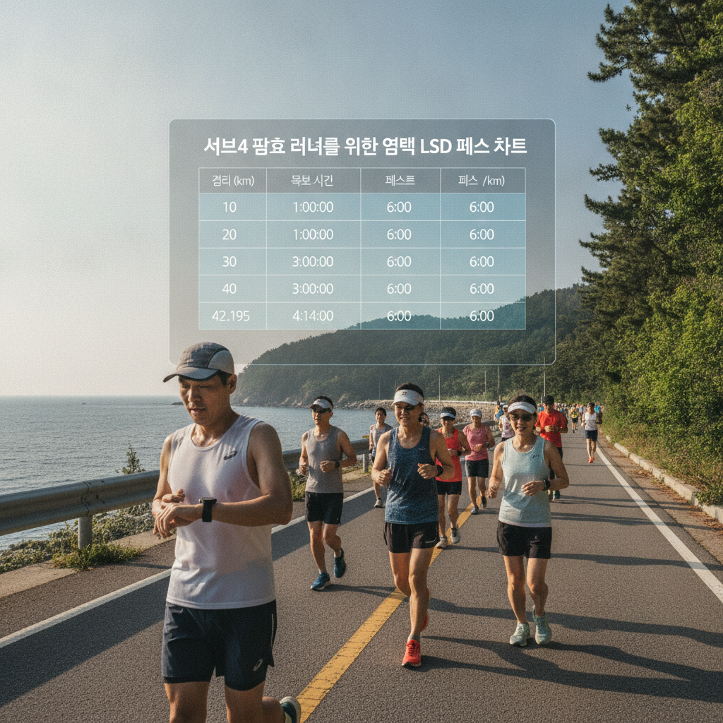 2026 가을 마라톤 서브4 도전 - 7월 무더위 속 LSD 페이스와 훈련 거리 설정법